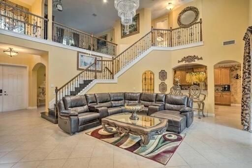 Chandelier, Interior, Living room, Recessed Lighting