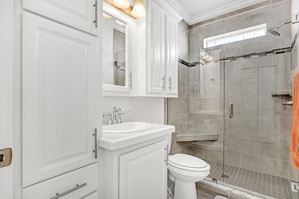 Bathroom, Glass Shower, Interior, Tile Countertops