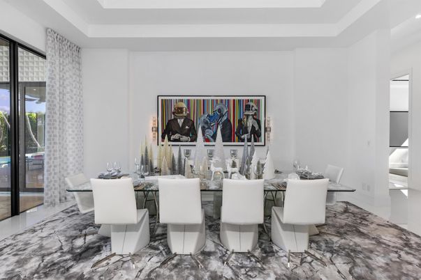 Dining room, Interior, Marble