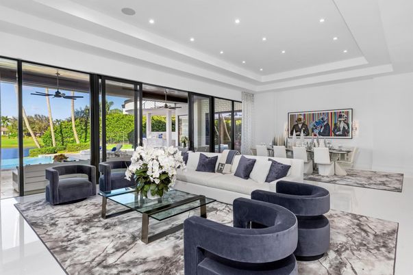 Dining room, Interior, Living room, Marble, Recessed Lighting