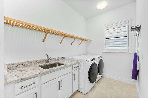 Interior, Washer, Wood Texture Flooring