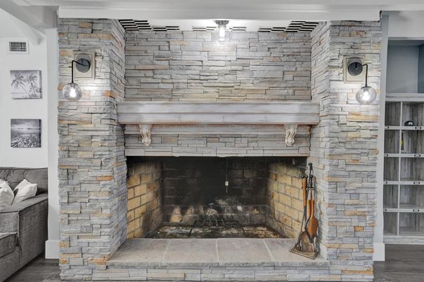 Fireplace, Interior, Stone Walls