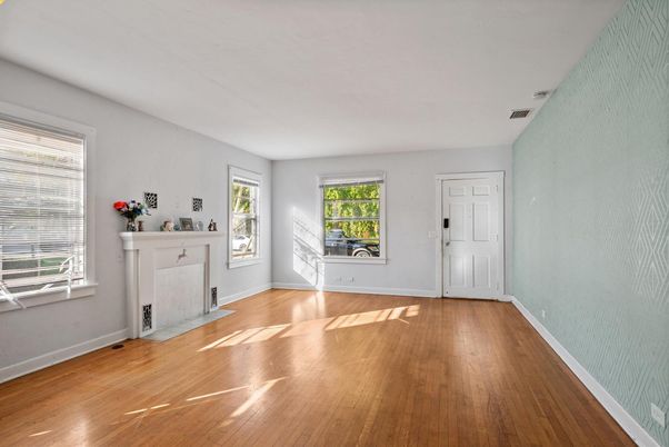 Empty room, Fireplace, Interior, Wood Texture Flooring