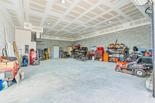 Garage, Interior, Recessed Lighting, Stone Walls