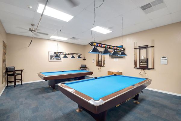Billiard Table, Game Room, Interior, Pendant Lights, Recessed Lighting