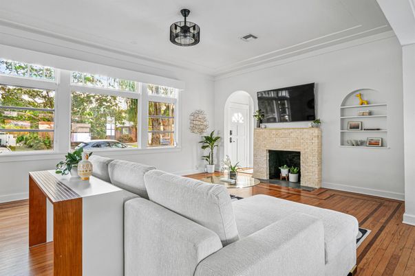 Fireplace, Interior, Living room, Wood Texture Flooring