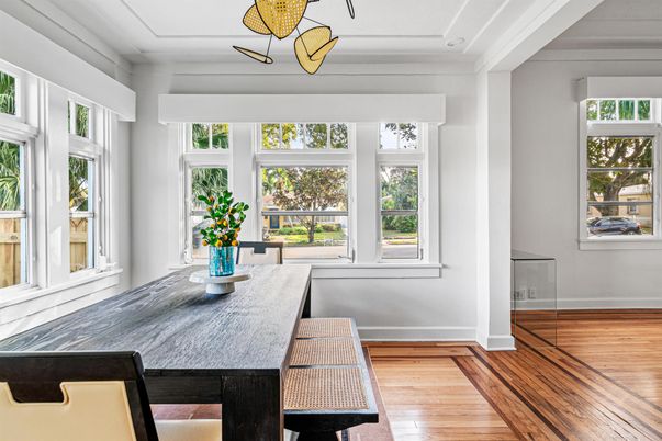 Dining room, Interior, Wood Texture Flooring