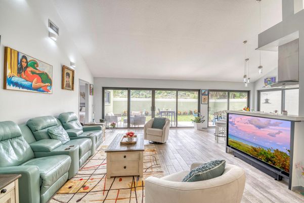 Interior, Living room, Pendant Lights, Wood Texture Flooring