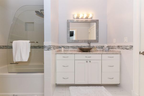 Bathroom, Dual Sink Vanities, Glass Shower, Interior, Marble
