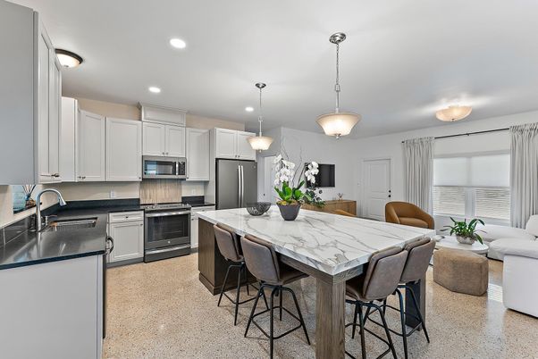 Dining room, Interior, Kitchen, Living room, Pendant Lights, Recessed Lighting, Stainless Steel Appliances