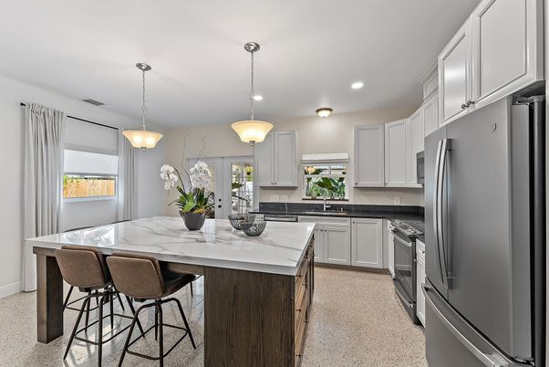 Interior, Kitchen, Pendant Lights, Recessed Lighting, Stainless Steel Appliances