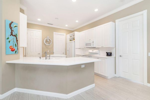 Interior, Kitchen, Recessed Lighting, Wood Texture Flooring
