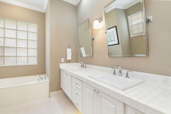 Bathroom, Dual Sink Vanities, Interior, Tile Countertops