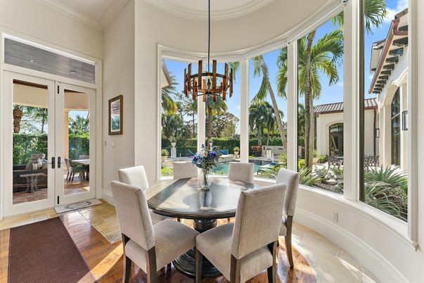 Dining room, Interior, Pendant Lights, Sun Room, Wood Texture Flooring