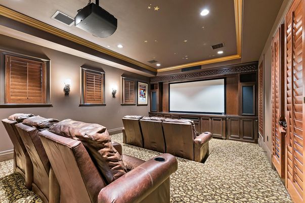 Home Theatre Room, Interior, Projection Screen, Recessed Lighting, Theatre Room