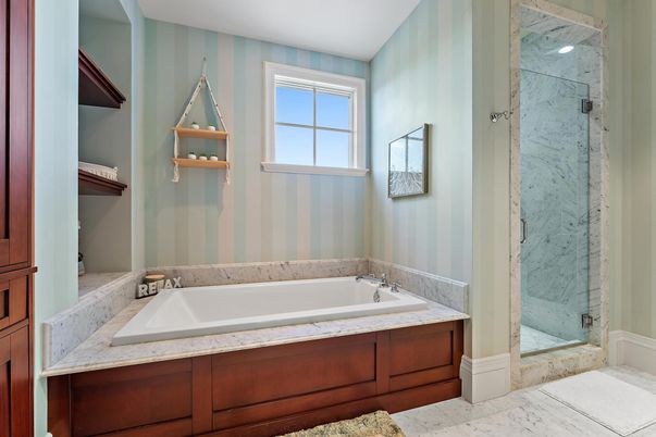 Bathroom, Glass Shower, Interior, Marble Walls