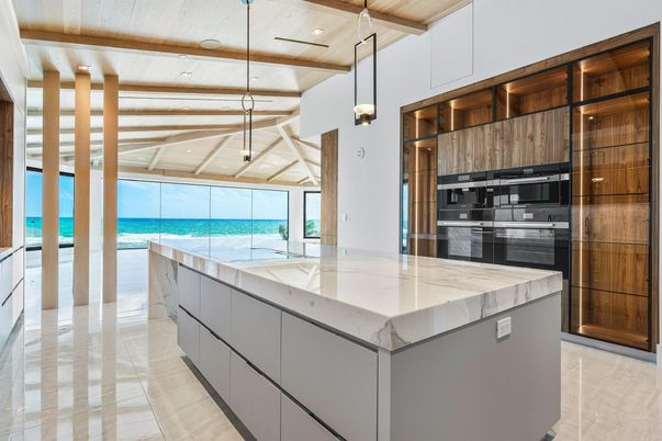Interior, Kitchen, Pendant Lights, Recessed Lighting, Stainless Steel Appliances, Wooden Beams, Wooden Ceilings