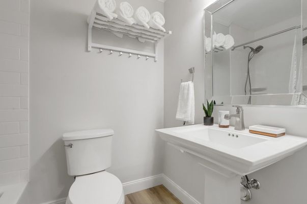 Bathroom, Interior, Wood Texture Flooring