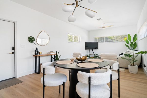 Dining room, Interior, Wood Texture Flooring