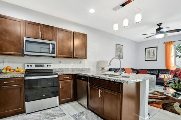 Interior, Kitchen, Pendant Lights, Recessed Lighting, Stainless Steel Appliances