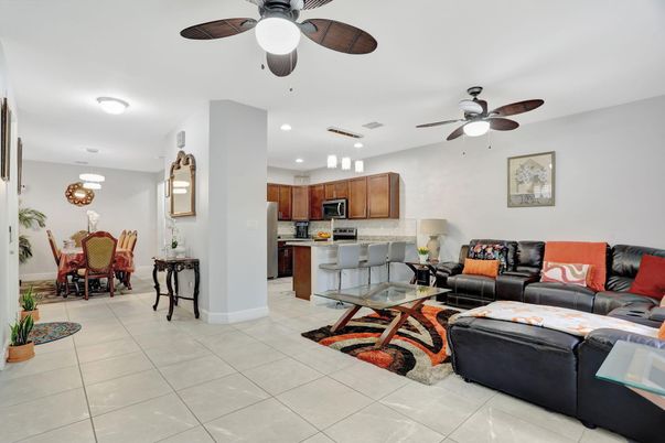 Dining room, Interior, Kitchen, Living room, Pendant Lights, Recessed Lighting