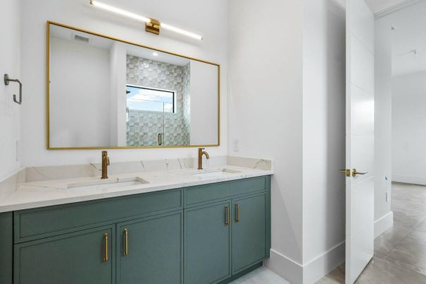 Bathroom, Dual Sink Vanities, Interior, Recessed Lighting