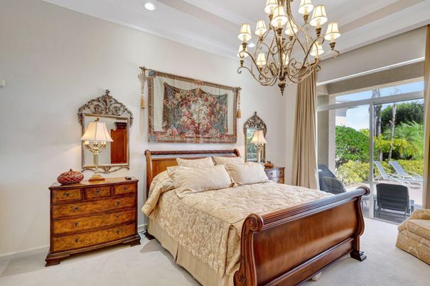 Bedroom, Chandelier, Interior, Recessed Lighting