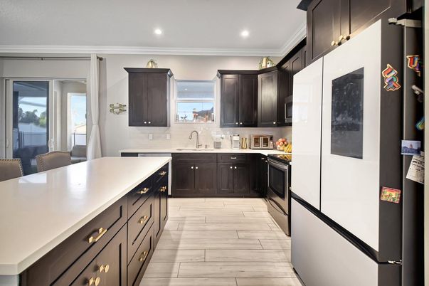 Interior, Kitchen, Recessed Lighting, Wood Texture Flooring