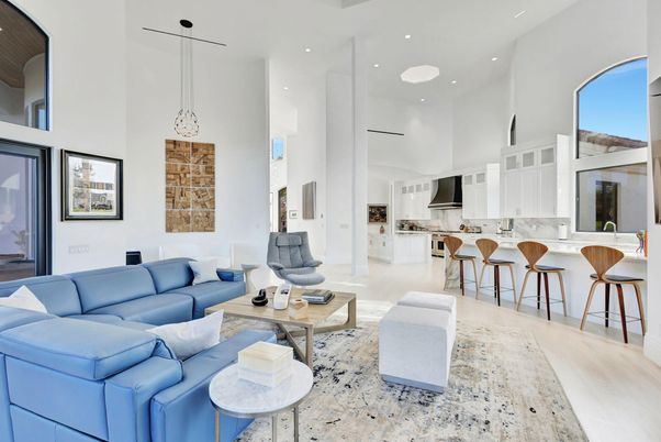 Interior, Kitchen, Living room, Pendant Lights, Recessed Lighting, Wood Texture Flooring