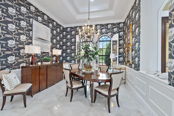 Chandelier, Dining room, Interior, Marble