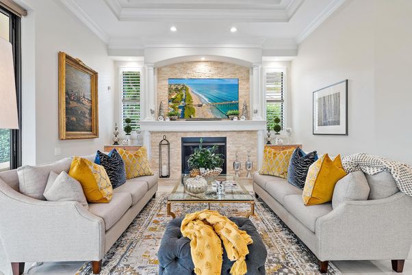 Fireplace, Interior, Living room, Recessed Lighting