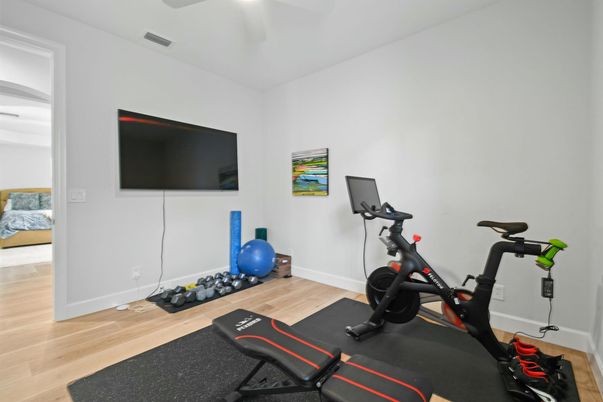 Fitness Equipment, Interior, Wood Texture Flooring