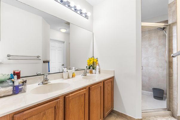 Bathroom, Dual Sink Vanities, Glass Shower, Interior