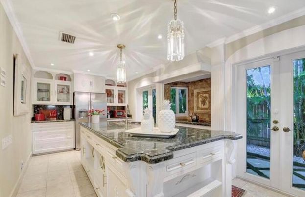Chandelier, Interior, Kitchen, Pendant Lights, Recessed Lighting, Stainless Steel Appliances