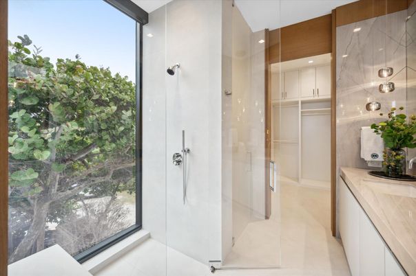 Bathroom, Glass Shower, Interior, Recessed Lighting, Walk-in Closets