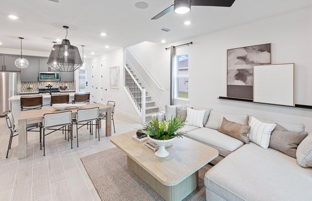 Dining room, Interior, Kitchen, Living room, Pendant Lights, Recessed Lighting, Stainless Steel Appliances