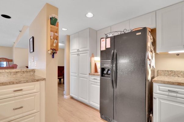 Interior, Kitchen, Recessed Lighting, Wood Texture Flooring