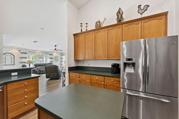 Interior, Kitchen, Living room, Recessed Lighting, Stainless Steel Appliances, Wood Texture Flooring
