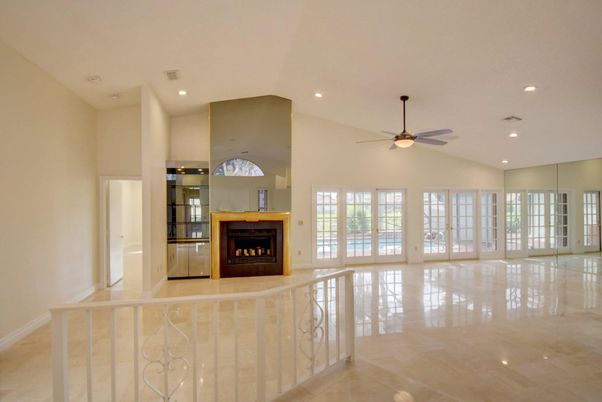 Empty room, Fireplace, Interior, Recessed Lighting