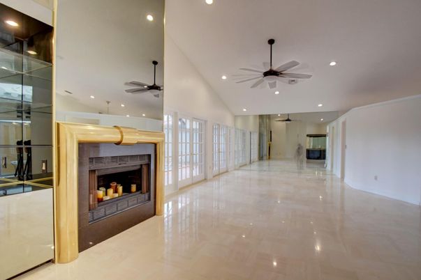 Empty room, Fireplace, Interior, Recessed Lighting