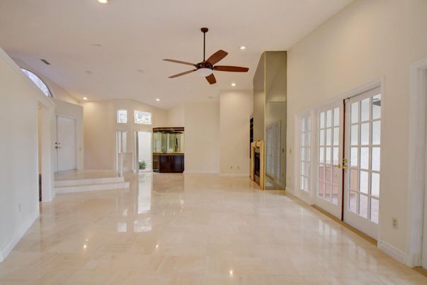 Empty room, Fireplace, Interior, Recessed Lighting