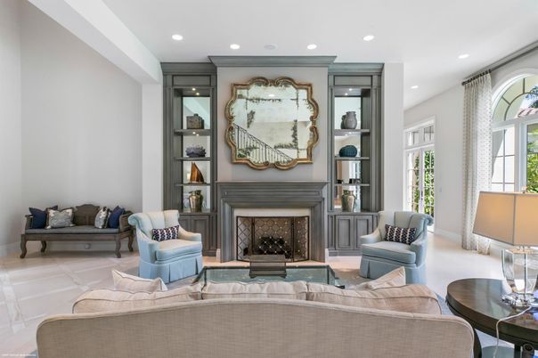 Fireplace, Interior, Living room, Recessed Lighting