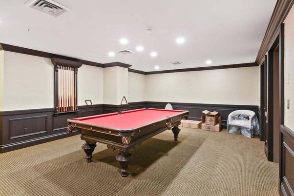 Billiard Table, Game Room, Interior, Recessed Lighting