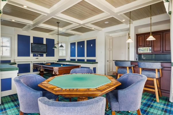 Billiard Table, Game Room, Interior, Pendant Lights, Recessed Lighting