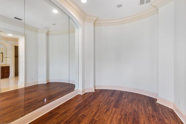 Bathroom, Empty room, Interior, Recessed Lighting, Wood Texture Flooring
