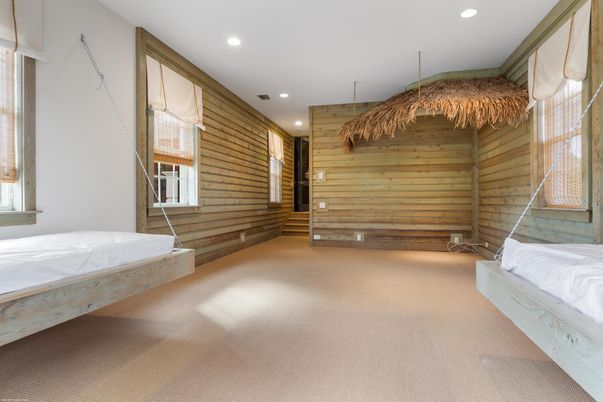 Bedroom, Empty room, Interior, Recessed Lighting, Wooden Walls