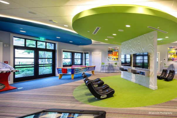 Billiard Table, Game Room, Interior, Recessed Lighting