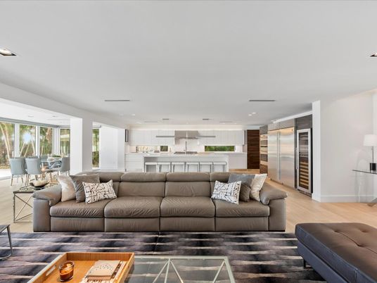 Interior, Kitchen, Living room, Pendant Lights, Recessed Lighting, Stainless Steel Appliances, Wood Texture Flooring