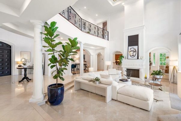 Fireplace, Interior, Living room, Recessed Lighting