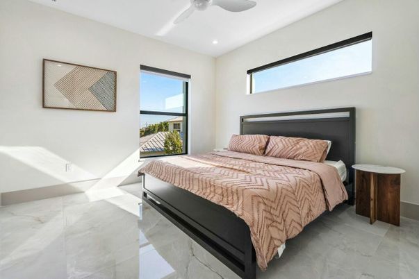 Bedroom, Interior, Marble, Recessed Lighting